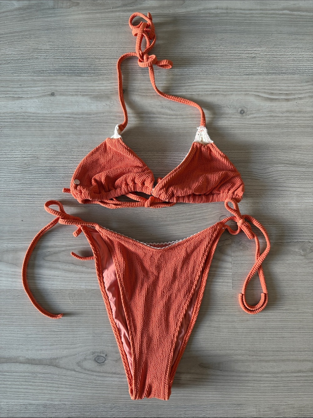 Rhythm Crochet Detail Textured Bikini